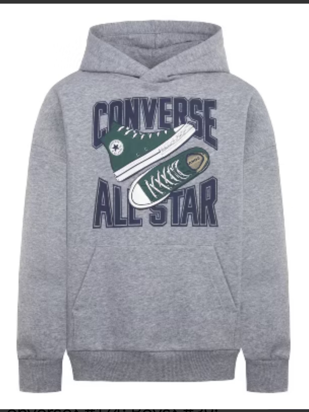 Converse Gray Hoodie with Green Sneaker Graphic